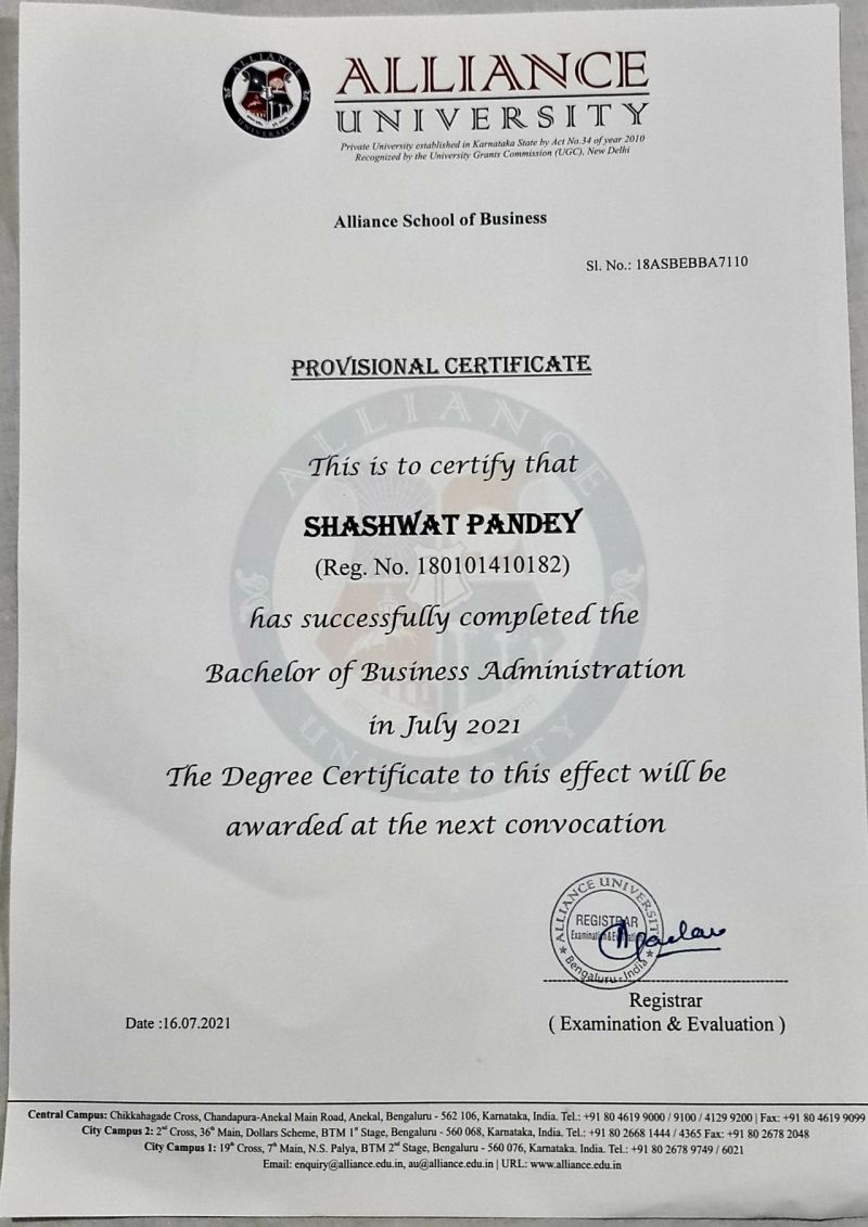 sample certificate