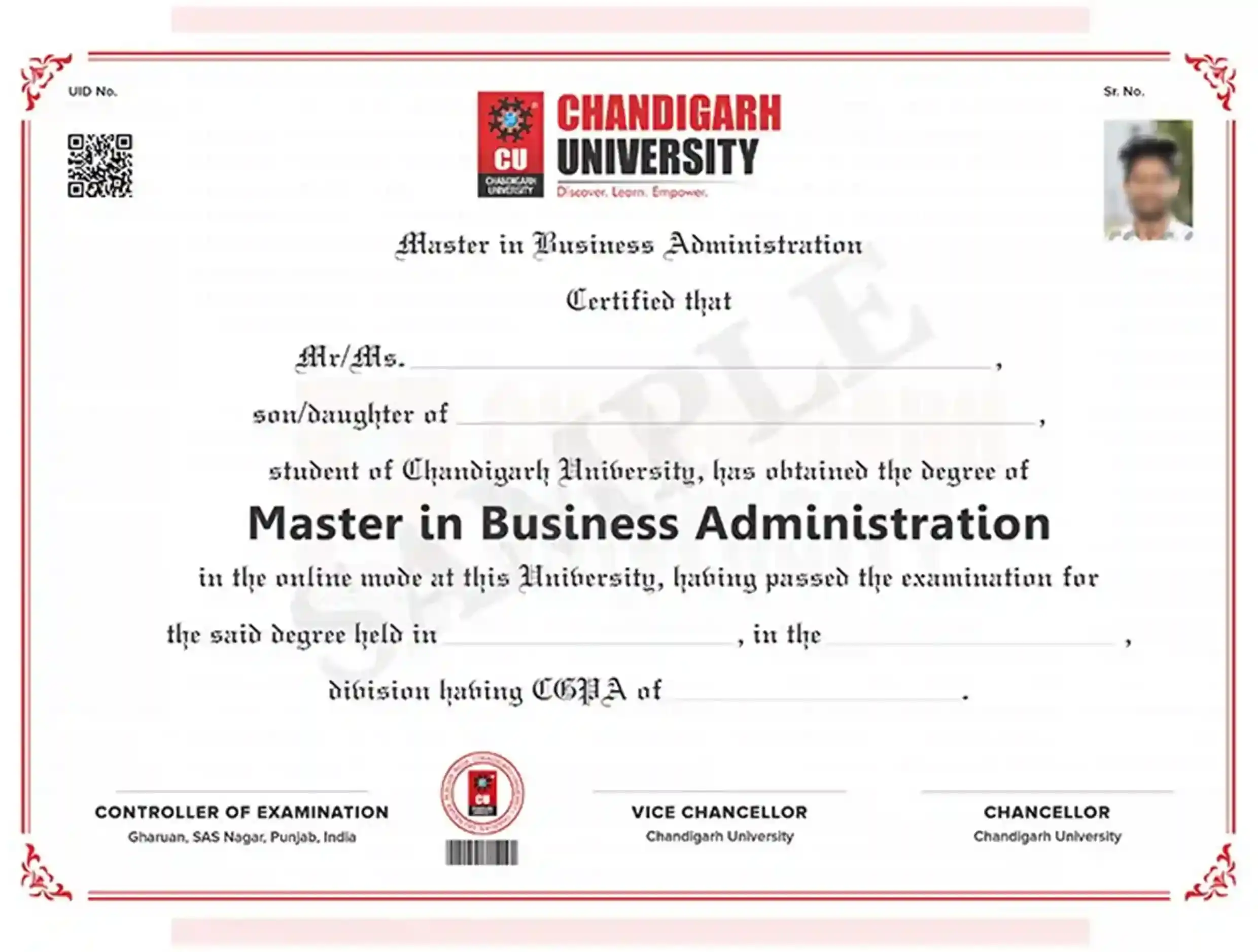 sample certificate
