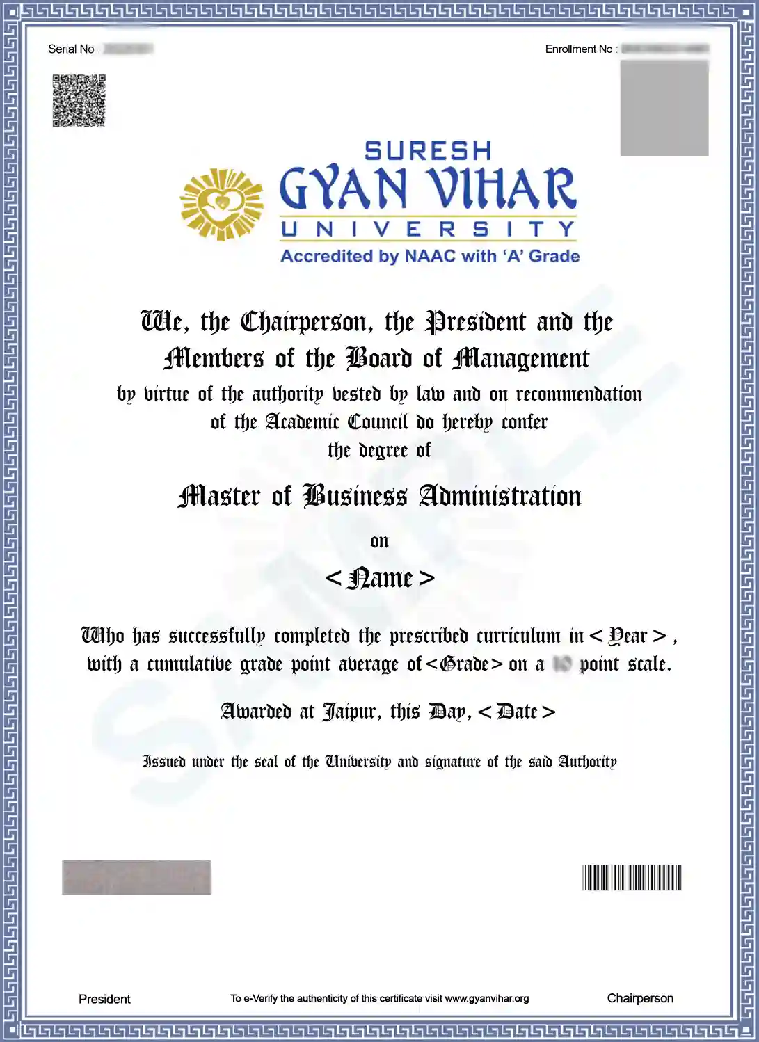 sample certificate
